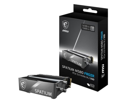 Dysk SSD MSI 4TB M.2 PCIe Gen5 NVMe Spatium M580 Frozr Heatsink